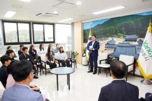 전국체육대회 출전 선수 격려 의 사진