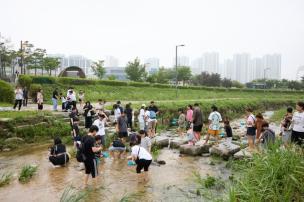 회암천 미꾸라지 방류행사 의 사진