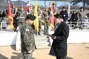 제5기갑여단장 이취임식 사진