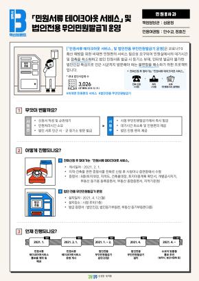 [민원봉사과]「민원서류 테이크아웃서비스」 및 법인전용 무인민원발급기 운영 이미지