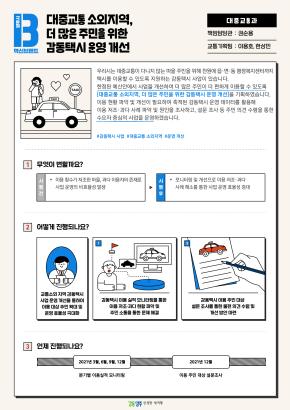 [대중교통과]대중교통 소외지역, 더 많은 주민을 위한 감동택시 운영 개선 이미지