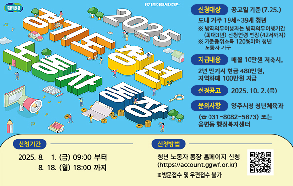 2025년 경기도 청년 노동자 통장 모집공고