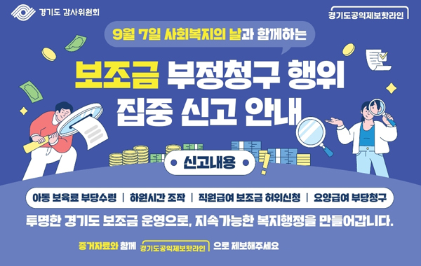 공익제보 핫라인 집중 신고기간(보조금분야)