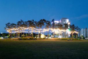 옥정호수공원 야간불빛 의 사진