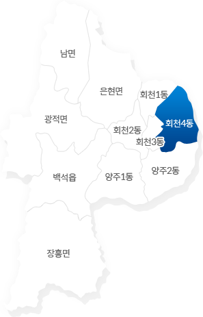회천4동의 지도의위치를 표시한지도입니다.