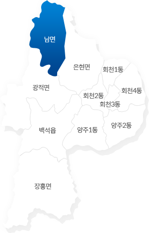 남면의 지도의위치를 표시한지도입니다.
