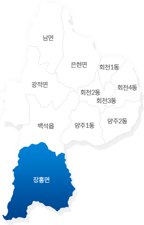 장흥면의 지도의위치를 표시한지도입니다.