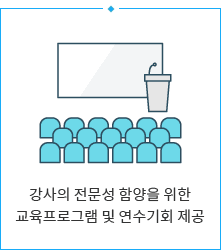 강사의 전문성 함양을 위한 교육프로그램 및 연수기회 제공