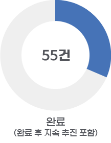 완료(완료 후 지속 추진 포함) : 55건