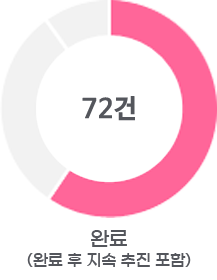 완료(완료 후 지속 추진 포함) : 72건